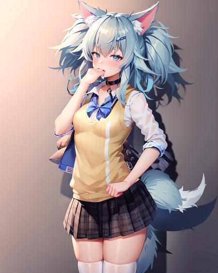 (extremely detailed CG unity 8k wallpaper),(masterpiece), (best quality), (ultra-detailed), (best illustration),(best shadow), bedroom background,
,BREAK
Pa15furry, yellow vest, schoolgirl
<lora:(p)PA15:1>