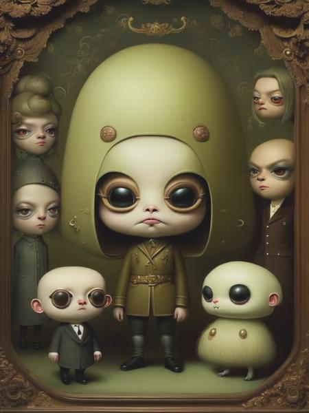 <lyco:MarkRyden:1.0> rottenwood, snagglepus, in the style of Mark Ryden