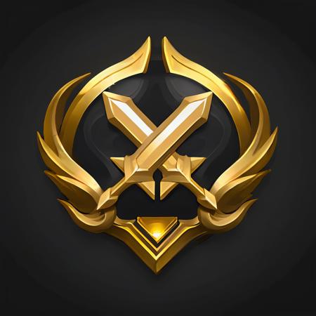 masterpiece, rank game icon,8k, <lora:rankgameicon_Hap_XL:1.6>, mission quest icons, gold and black colorsï¼