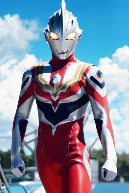 1boy,<lora:å¥½åç±³-Ultraman:0.85>,yellow eyes,Ultraman,bodysuit,