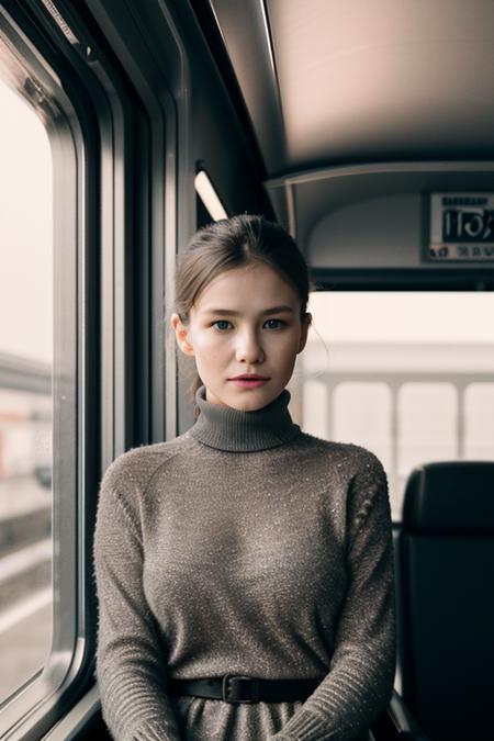 (dark shot:1.2), 80mm, wo_ebloom01, cute face, shy, sitting, intercity train, indoor, black turtleneck dress with flower patterns, ((best quality)), ((masterpiece)), ((realistic)), intricate details, highly detailed, sharp focus, professional, 4k, highres, detailed facial features, high detail, smooth, aesthetic, extremely detailed, photorealistic, realistic, post-processing, max detail, roughness, real life, ultra realistic, photorealism, photography, 8k uhd, soft light, sharp, exposure blend, medium shot, bokeh, (hdr:1.3), high contrast, (cinematic:0.9), (muted colors, dim colors, soothing tones:1.15),(hyperdetailed:1.2), (noir:0.4), <lora:woEbloom02:0.8>