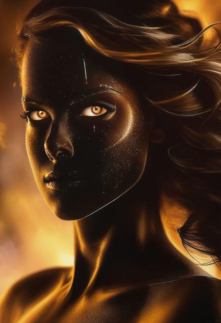 8K. (High quality:1.05), (masterpiece:1.07), (High details and aesthetics face:1.07), "I look at you sensually, showing my powers" A determined realistic adult girl with determined and sensual look, canthal tilt eyes, brown eyes, (thick wavy brown hair flowing until waist in wind:1.07), sensual standing pose, film_theme (she's in a sci-fi galaxy environment, outdoors)