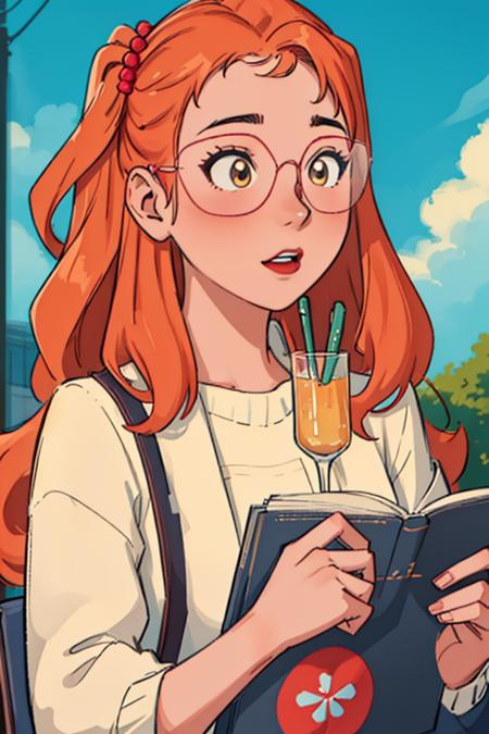 (masterpiece:1.4), (best quality:1.4), (high details:1.4), (high resolution:1.4), (detailed:1), 1girl, solo, Honey Lemon, glasses, outdoors <lora:HoneyLemon_v2:1>