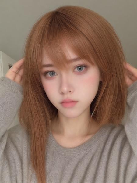 instagram photo, closeup face photo, dirya, aska, 1girl, long red hair, beautiful, young, (sweater:1.3), <lora:dirya:0.65>