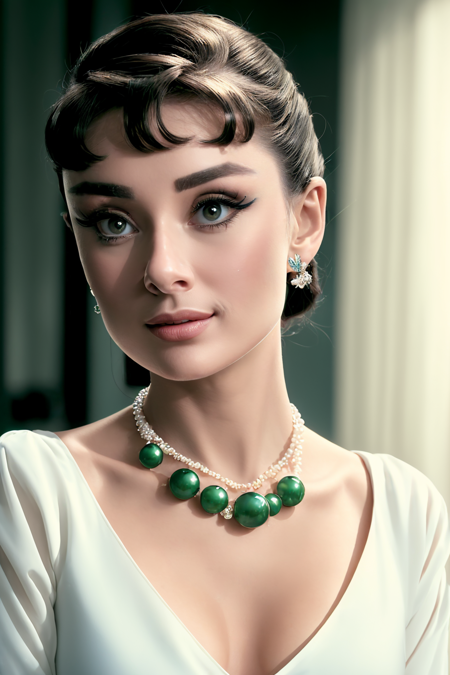 ((AudreyHepburn)), mj3d style,3dmm,3d,(full body shot:1.3), bokeh:1.2, indoors, on a soft bed, high-heels, looking at viewer,((tugging on over-sized white shirt with shoulders showing, necklace)), (22 years old woman), medium breast, small waist, (green eyes, beautiful eyes), beautiful face, perfect illumination, beautiful detailed eyes, looking at viewer, stunningly beautiful woman, detailed hairstyle,  good hands,  detailed hands, good feet, (8k, RAW photo, best quality, masterpiece:1.2), (realistic, photo-realistic:1.37), ultra high res, photon mapping, radiosity, physically-based rendering, (ambient light:1.3), (cinematic composition:1.0),professional soft lighting, light on face