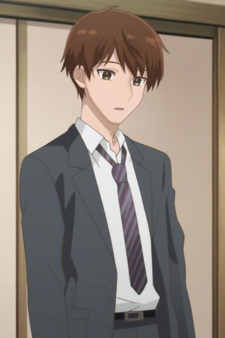 kazuya, brown hair, brown eyes,