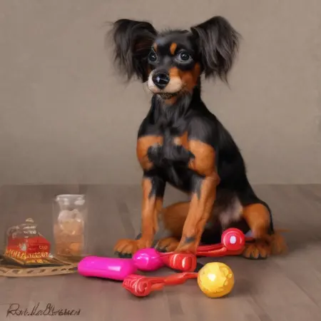 Russian long fur toy terrier,