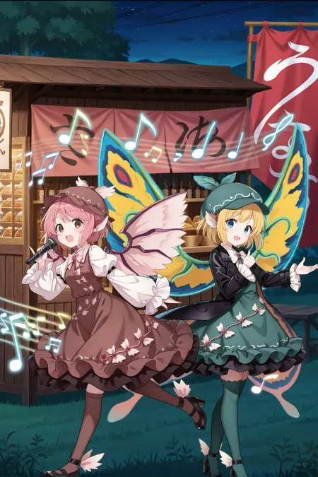 Mystia Lorelei (Touhou Project) & Mystia (Kaiju of Darkness and Sound)