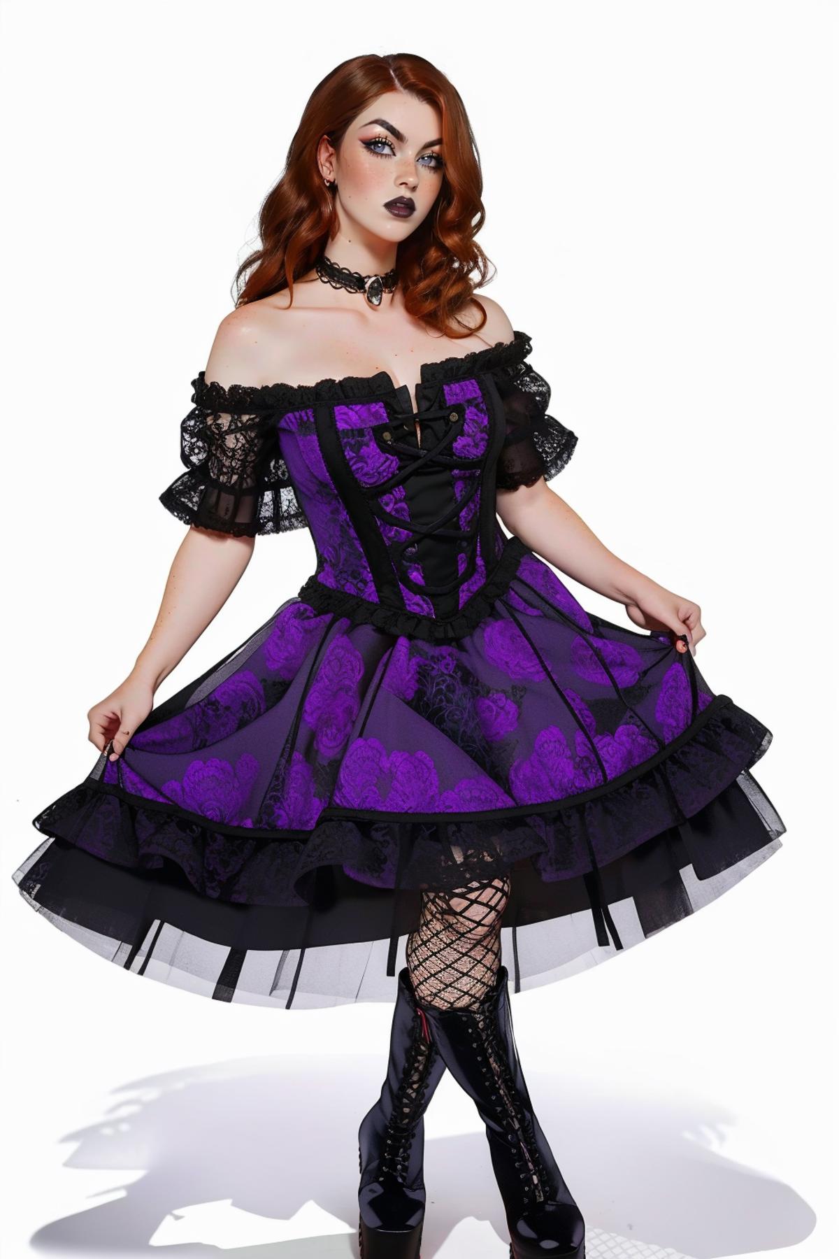 Purple Gothic Lace Dress image by freckledvixon