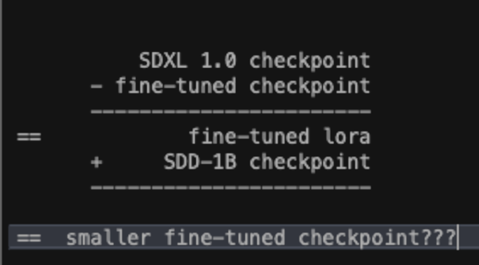 Creating a lora from the base checkpoint and a fine tuned 