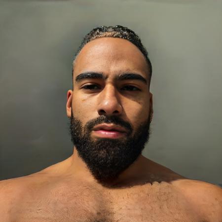 <lora:Shomari Franci:1>, 1 male, face, t-shirt