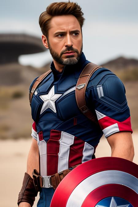 extremely detailed photo a man wearing captain america armor, lorarobertdj, stylish short beard, model photoshoot, 8k UHD, ultra detailed, RAW photography