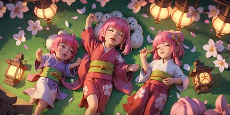 kp,1girl,pinkhair,longhair,japaneseclothes,widesleeves,closedeyes,verylonghair,bangs,sash,longsleeves,obi,sleeping,hairornament,kimono,closedmouth,whitebackground,cherryblossoms,detachedsleeves,lantern,<lora:æ¬§ç¾æ¸¸æå¡éç¾å®£2:0.6>,