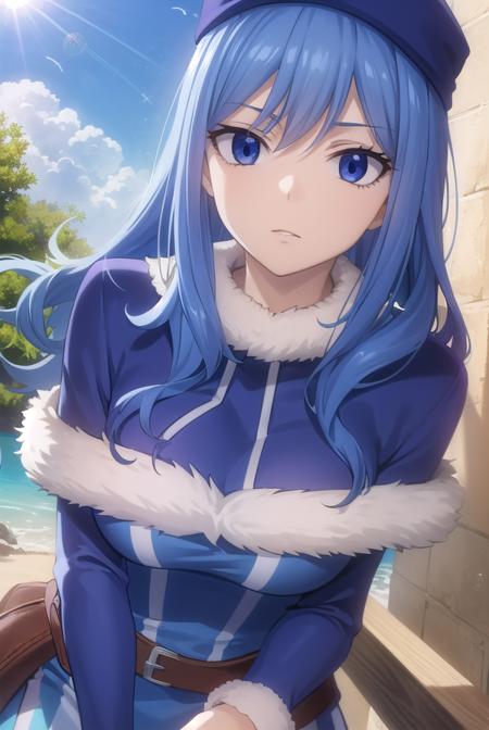 juvialockser, <lora:juvia lockser s7-lora-nochekaiser:1>,
juvia lockser, long hair, blue eyes, blue hair, wavy hair, hair between eyes,
BREAK hat, dress, belt, fur trim, fur hat, capelet, blue dress, long sleeves,
BREAK outdoors, nature, forest, sky, clouds, sun,
BREAK looking at viewer, (cowboy shot:1.5),
BREAK <lyco:GoodHands-beta2:1>, (masterpiece:1.2), best quality, high resolution, unity 8k wallpaper, (illustration:0.8), (beautiful detailed eyes:1.6), extremely detailed face, perfect lighting, extremely detailed CG, (perfect hands, perfect anatomy),