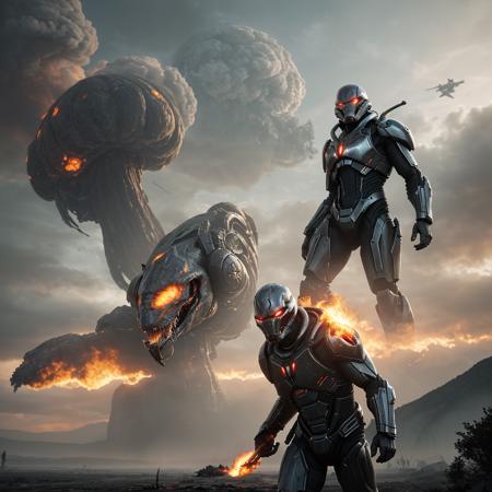 Gigant predator, cinematic, prime 1 studio, sci-fi but wild, titanium, linquivera,ultrawide lens, micro photography, sunset, beautiful, cgsociety, artstation, 8 k, cinematic action, explosions, persecucin, fire, war, adrenaline, 35mm,

<lora:more_details:0.5>,


