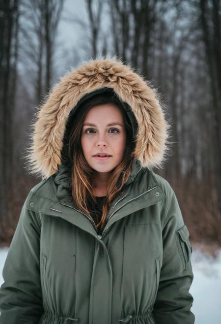 woman wearing a winter parka
