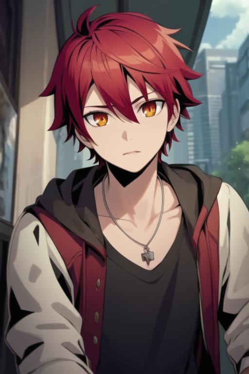 AI Image Generator Anime boy with red hair