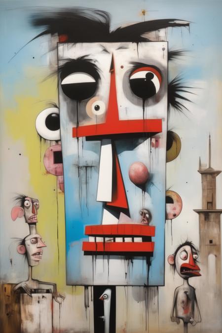 <lora:George Condo Style:1>George Condo Style - George Condo painting Berghain