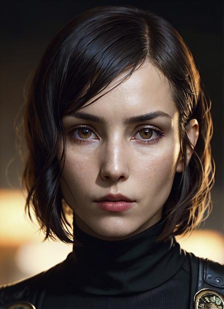 A stunning intricate full color portrait of (sks woman:1), wearing a black turtleneck, epic character composition, by ilya kuvshinov, alessio albi, nina masic, sharp focus, natural lighting, subsurface scattering, f2, 35mm, film grain, <lora:locon_noomirapace_v1_from_v1_64_32:1>