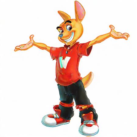 Walibi the kangaroo mascott V1