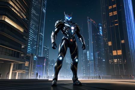intricately detailed photograph of a gorgeous ((futuristic)) super-soldier of ambiguous ethnicity named Ava, detailed realistic eyes, detailed hair, detailed skin, wearing (sleek high-tech:1.1) power armor, appealing, eye-catching, aesthetic, (stunning shiny (advanced) outdoor nighttime future city:1.1), incredible metal buildings, impossibly tall ultramodern skyscrapers, full moon, stars, (amazing background:1.2), (vibrant colors), 8K, UHD, HDR, ultra-hd, cinematic, volumetric, dramatic, epic, realistic, breathtaking, impressive, high quality, best quality, masterpiece, (((anime))), (((cartoon))), (unreal engine 5), (raytracing)