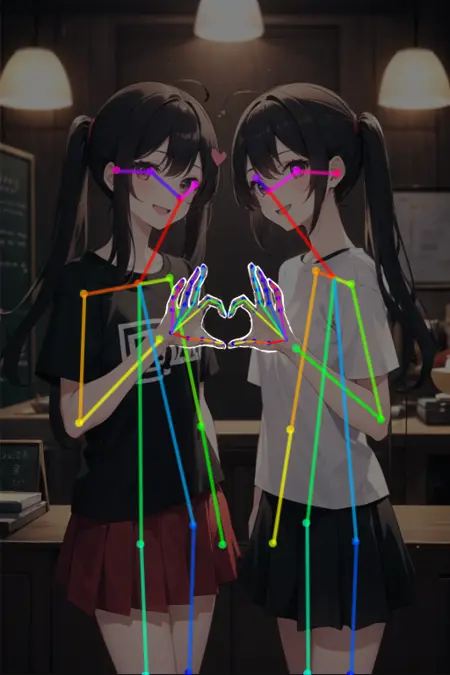 [OpenPose + Lineart] Heart hands