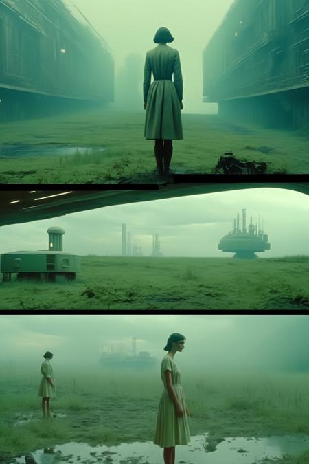 <lora:Andrei Tarkovsky Style:1>Andrei Tarkovsky Style - stills from a andreii tarkovsky science fiction film starring blanca padilla and a real life adaptation of the world of maschinen kreiger