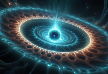 Alien, Space, Flux rendering, Sci-Fi, Cosmic vortex, Nebula, Alien planet, Bioluminescent, Fluid dynamics, Cybernetic, Otherworldly, Plasma arcs, Fractal eyes, Advanced lighting, Hyper-detailed, Extraterrestrial, Energy streams, Shifting forms, Mystical, Epic scene, Astral, Nebula sky, Gas giant, Particle effects, Surreal, Futuristic alien, Advanced simulations, Alien life, Dynamic motion