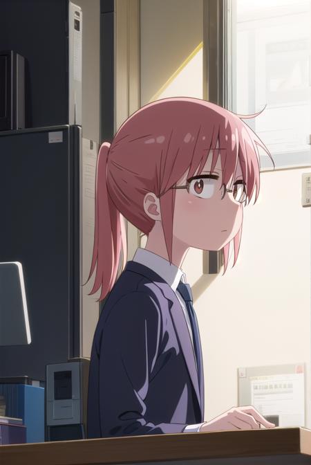 dragonkobayashi, <lora:dragon kobayashi s2-lora-nochekaiser:1>,
kobayashi, ponytail, pink hair, glasses, short hair, (brown eyes:1.5),
BREAK shirt, long sleeves, white shirt, collared shirt, pants, black pants, office lady,
BREAK indoors, office, computer, monitor, keyboard \(computer\), office chair, mouse \(computer\), desk,
BREAK looking at viewer, 
BREAK <lyco:GoodHands-beta2:1>, (masterpiece:1.2), best quality, high resolution, unity 8k wallpaper, (illustration:0.8), (beautiful detailed eyes:1.6), extremely detailed face, perfect lighting, extremely detailed CG, (perfect hands, perfect anatomy),