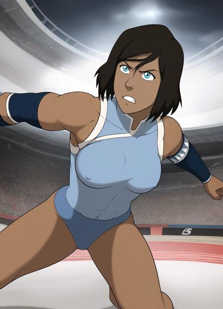 korraXL brown hair blue eyes dark-skinned