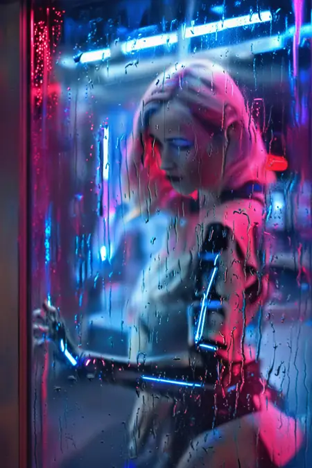 Water drops on a window pane