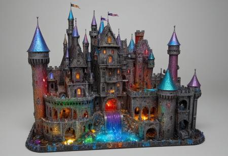 a highly detailed toy castle made of l1qu1dp34rl, metal, pearlescent, multicolored <lora:liquidpearlXL:1>
score_9, score_8_up, score_7_up, highres, very detailed, amazing quality, high quality
