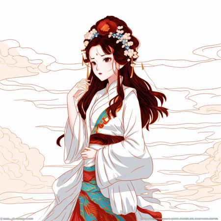 1girl,  standing in the clouds, white background,  cloudy sky, 
Sichuan opera, 
 <lora:guochao_v3:1>, (((masterpiece))), (((best quality))), ((ultra-detailed)),(detailed light),((an extremely delicate and beautiful)),