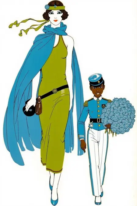 Mexican Art Deco Elegance: Ernesto García Cabral Fashion Poster Style