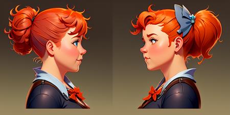 Character turnaround of Hildai17 the barmaid. multiple views of the same character.  charturner, art by smoose2