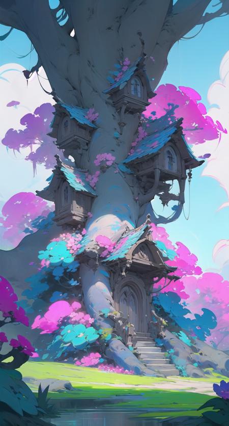 fantahouse, tree, flower,scenery, outdoors, tower
 <lora:fantahouse-noise:1>