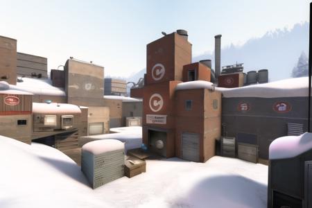 masterpiece, (perfect lighting), absurdres,
tf2map, (spytech:1.2), industrial, badlands, snowy, lastpoint, no humans, cp, red, outdoors, midpoint, official, <lora:tf2map:1.2>