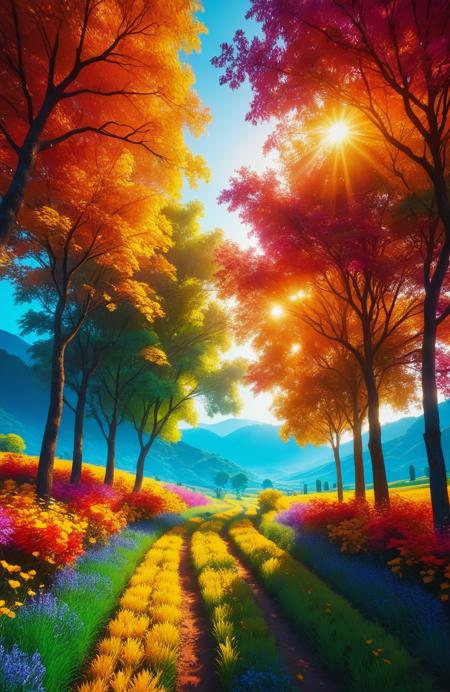 score_9,score_8_up,score_8,masterpiece,best quality,good quality,very aesthetic,colorful,8K,depth of field,
hyper maximalist,visually stimulating,landscape with Dimetric Perspective,fiery background,simple,Long Shot,
<lora:Dreamyvibes artstyle SDXL - Trigger with dreamyvibes artstyle:0.8>,Dreamyvibes Artstyle,<lora:quality1:0.8>,<lora:Vivid Midjourney mimic - XL SDXL v2.0:0.4>,