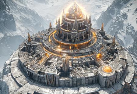 UHD, unreal5, 4k, best quality, photo of a dwarven artifact 
Encased within a crystalline sphere of glass and copper. This artifact is encrusted with detailed circuits of gold and silver, adorned with blinking lights and intricate wiring patterns. On the item is an engraved image of a fortress in black steel. The fortress is surrounded by steel clad, armored dwarves, their silken beards intricately detailed, decorated with precious gems, each dwarf engaged in the process of creation and defense.