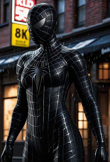 score_9, score_8_up, score_7_up, best quality, realistic, masterpiece, beautiful detail, hyperrealistic, cafe, ((1girl, woman body, huge breasts)), amazing detailed full body portrait of a beautiful japanese girl, wearing a realistic and highly detailed black raimi spider-man suit, ((huge muscular girl)), professional model wears ultra - detailed black raimi spider - man suit, ultra - detailed and grained black raimi spiderman suit, suit covered entire body and hand, black spiderman gloves, wet, (full body), (dancing pose), smile, black hair, octane render, highly detailed, volumetric, dramatic lighting, (highest quality:1.1), (HDR:1.3), (top quality, best quality), realistic, high definition, Expressionism - sharp focus, professional photography, masterpiece, ultra detailed photograph, high quality, 8k,