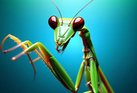 praying mantis, praying!  hyperdetailed, hyperrealistic, vivid colors, Ultra High Definition 64K, Detailed and Intricate, Digital Art, Realistic, Cinematic, Studio Lighting, Beautiful Lighting,landscape view