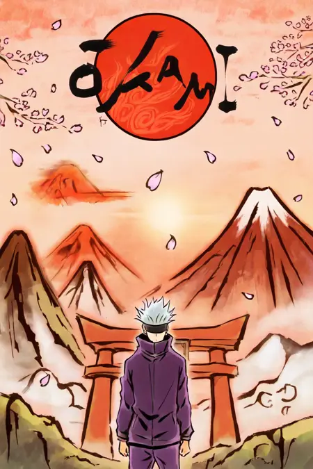 Okami illustration artstyle illustriousXL