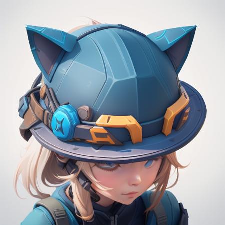 game icon institute,game icon,(The image is an Safety Helmet Hat),Cat ears, beautiful patterns, stylish, still life, game icon, official art, well-structured, HD, 2d, game item icon, future style, (white background). <lora:game icon institute-mz:0.6>