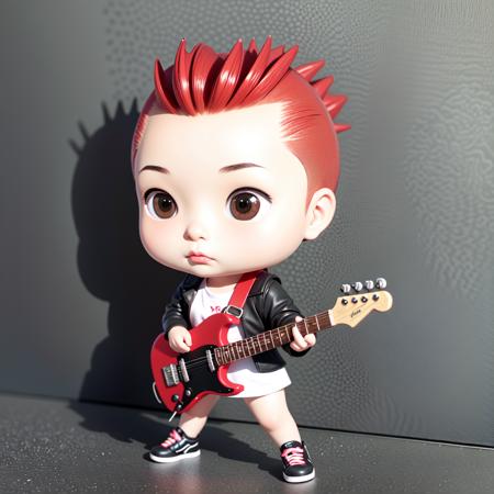 best quality, masterpiece, 1girl, punk rock, mohawk, guitar, chibi.
<lora:CheeBee:0.5>