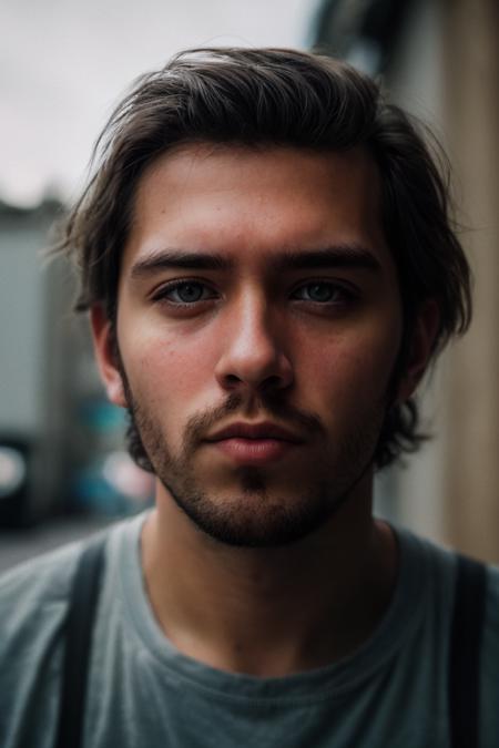 RAW photo, a realistic photograph of man, looking at camera, 8k uhd, dslr, soft lighting, high quality, film grain, Fujifilm XT3, isaacrossiter person, full face, <lora:isaacrossiter_24300:1>