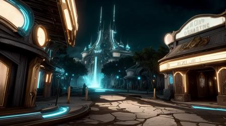 RAW Photo of orokintech a decrepit amusement park being reclaimed by nature, dusk setting, faded colors, smooth, gold, scifi <lora:OrokinTech-20:1><lora:add_detail:0.6> <lora:LowRa:0.2>, (Masterpiece:1.3) (best quality:1.2) (high quality:1.1), magic,cinematography,unreal engine,film lighting,style of,stunning,ultra realistic,film grain,hires,particle effects