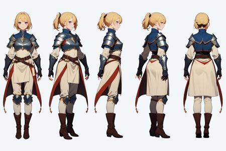 SD1 Medieval Turn, Multi-View, Turnaround, Model Sheet, Character Design v1.0