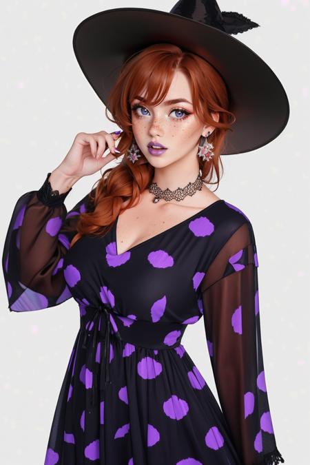 purpl3b4ts,long sleeves,hat,black and purple dress, pantyhose,