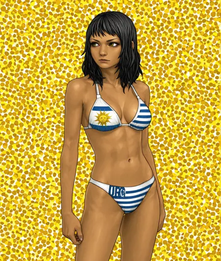 [Malebolgia] Uruguay Flag Pattern Bikini and other object logo Illustrious