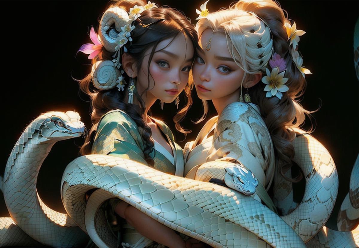 Beautiful Girl Half Snake